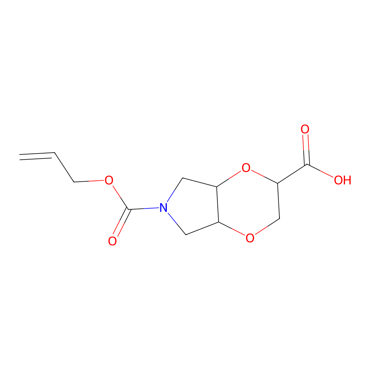 6-[(prop-2-en-1-yloxy)carbonyl]-hexahydro-2H-[1,4]dioxino[2,3-c]pyrrole-2-carboxylic acid molecular structure, CAS 2680660-47-1