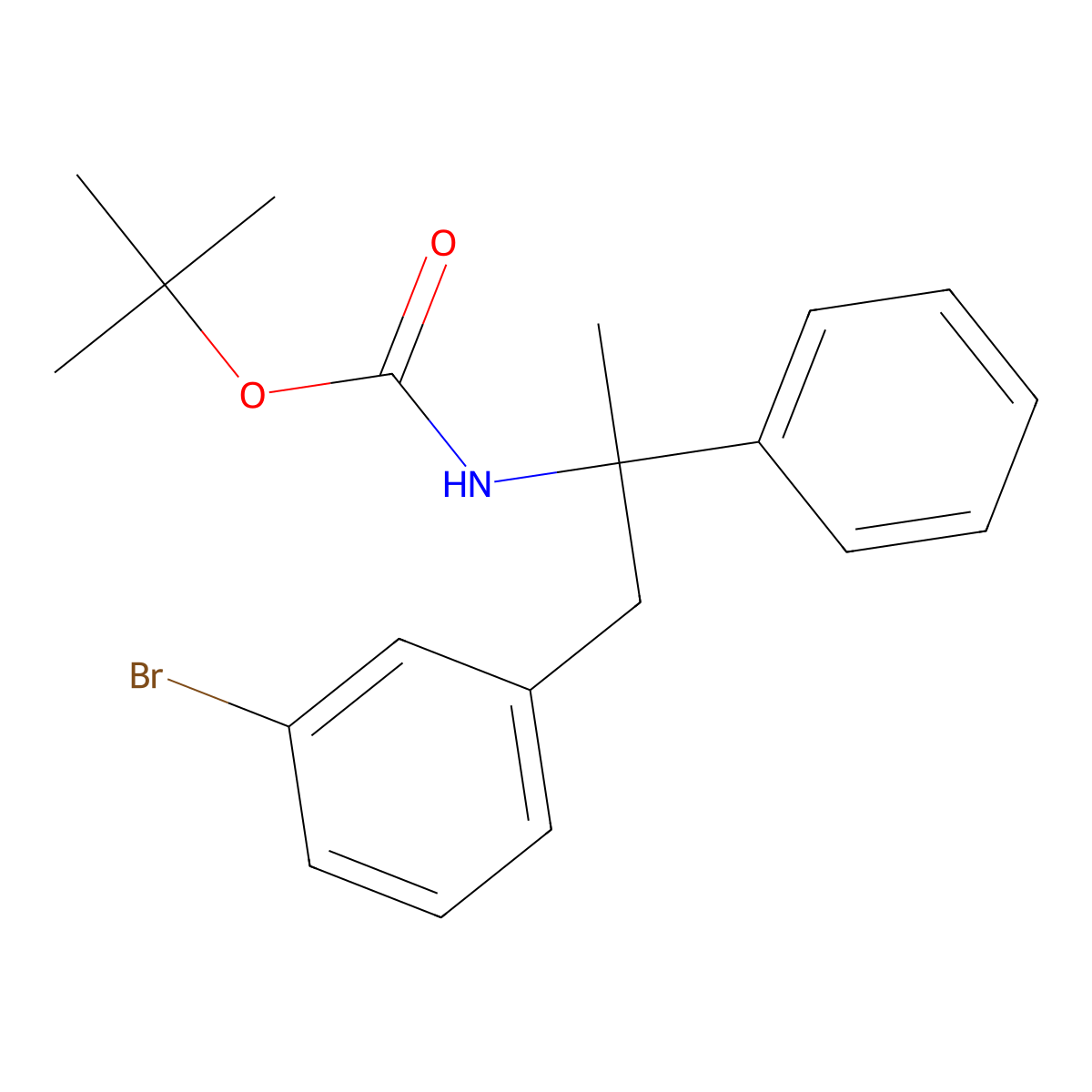 tert-butyl N-[1-(3-bromophenyl)-2-phenylpropan-2-yl]carbamate molecular structure, CAS 2680660-48-2