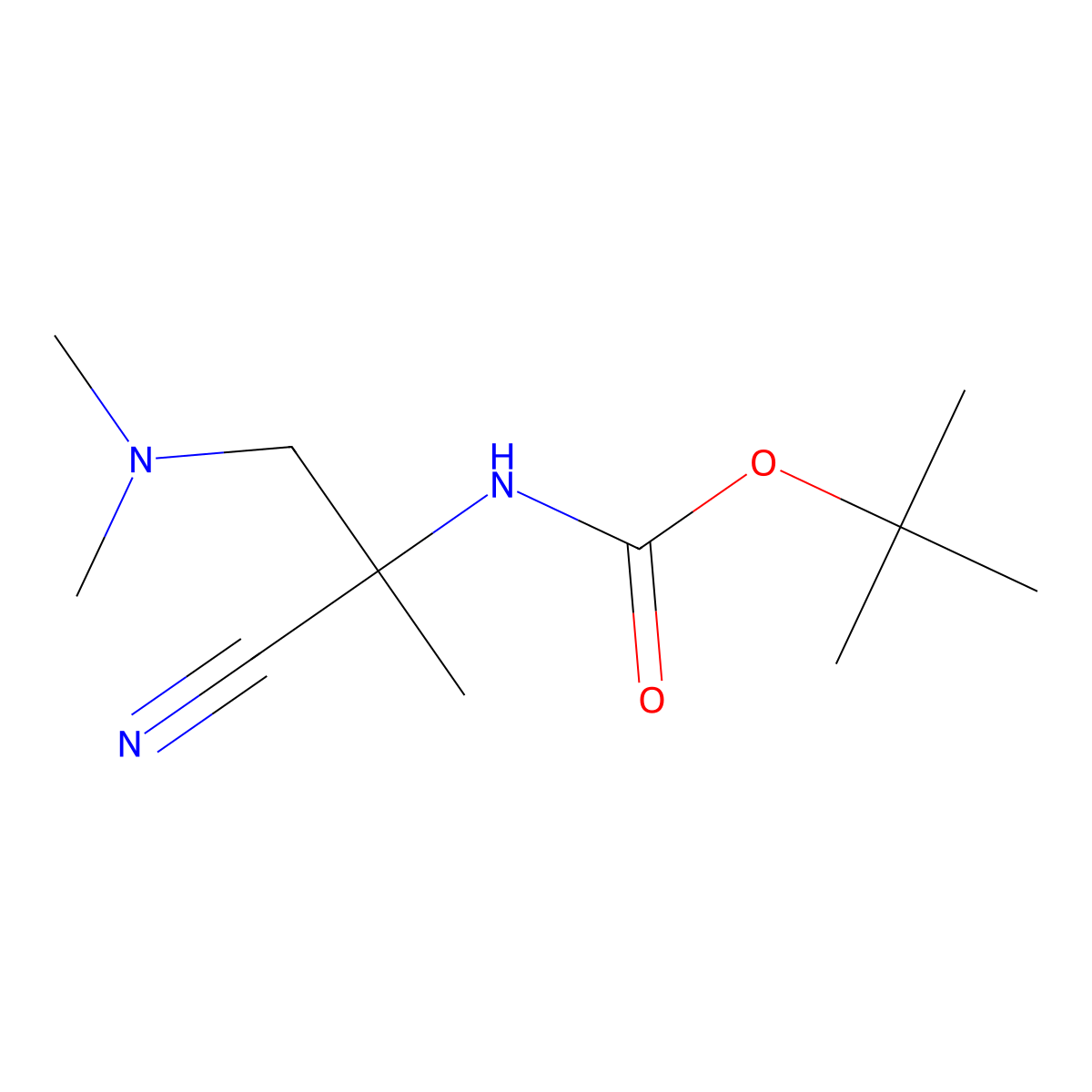 tert-butyl N-[1-cyano-2-(dimethylamino)-1-methylethyl]carbamate molecular structure, CAS 2680660-50-6
