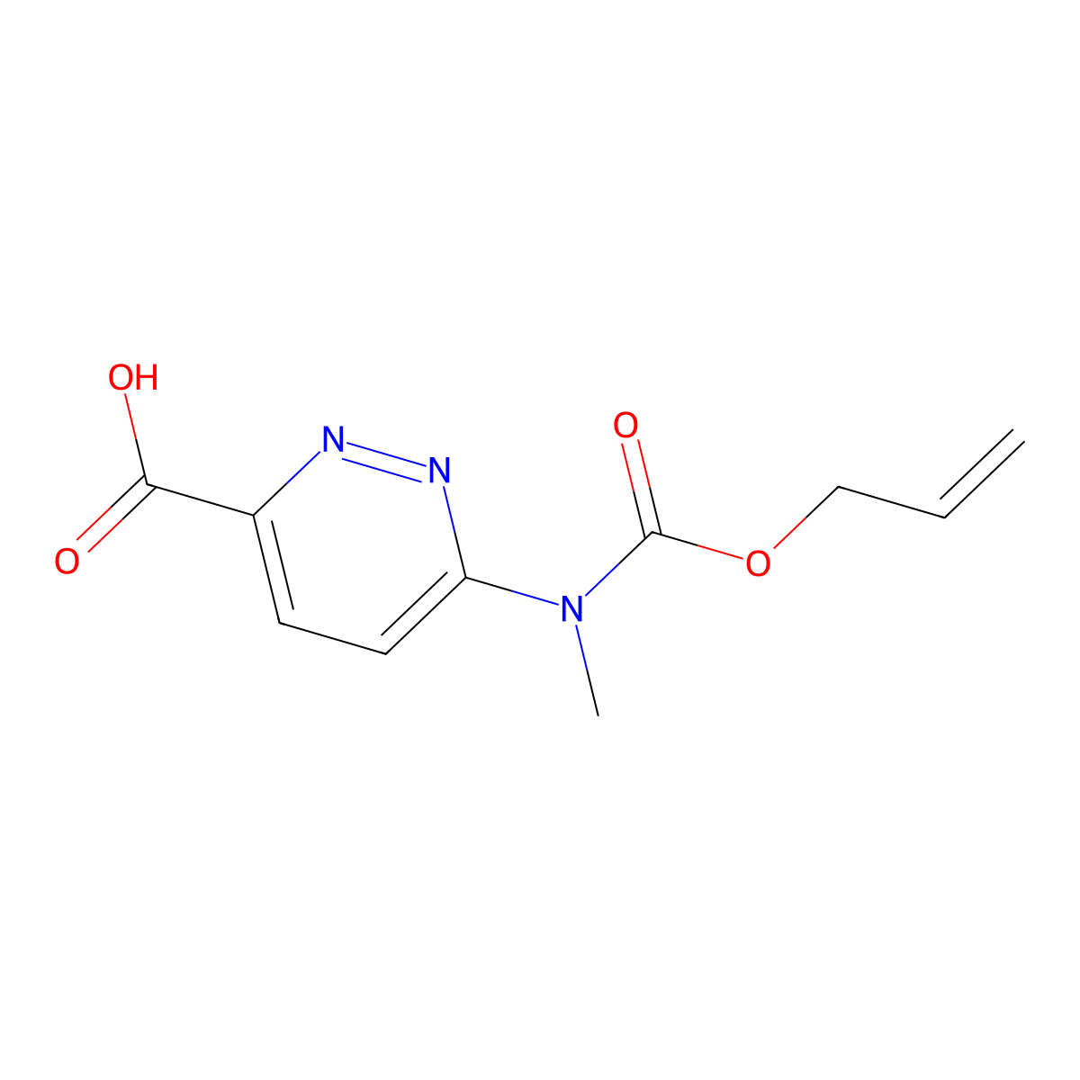 6-{Methyl[(prop-2-en-1-yloxy)carbonyl]amino}pyridazine-3-carboxylic acid molecular structure, CAS 2680660-52-8