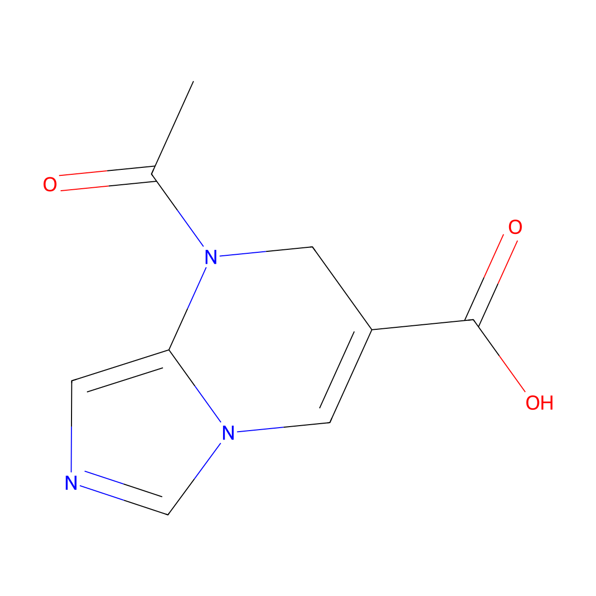 1-acetyl-1H,2H-imidazo[1,5-a]pyrimidine-3-carboxylic acid molecular structure, CAS 2680660-60-8