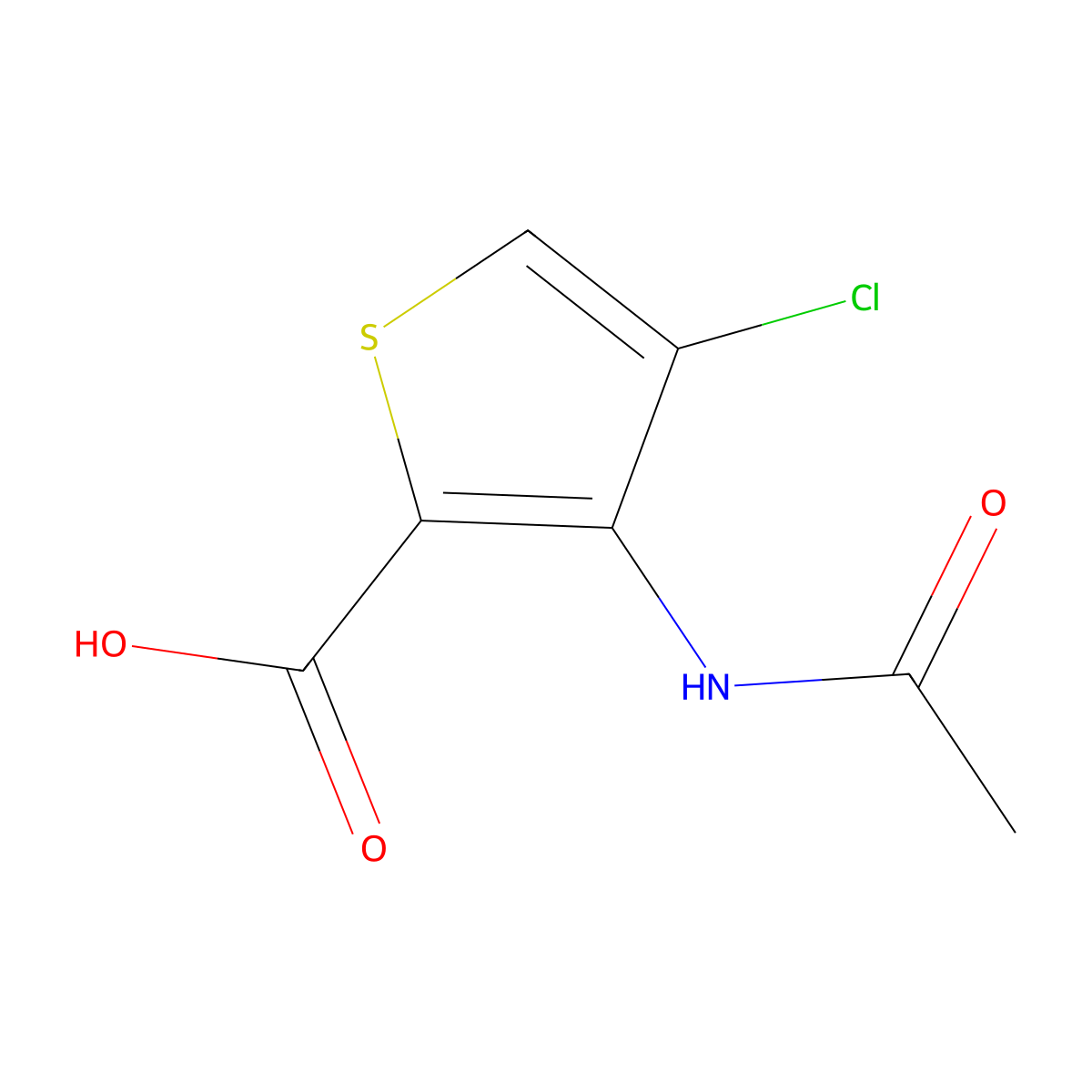 4-Chloro-3-acetamidothiophene-2-carboxylic acid molecular structure, CAS 2680660-62-0