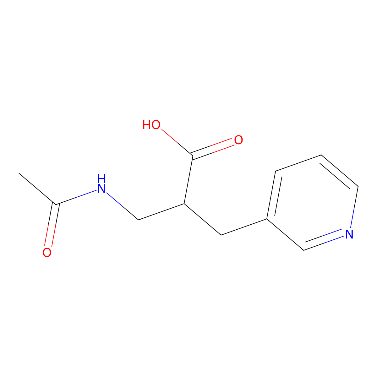 3-Acetamido-2-[(pyridin-3-yl)methyl]propanoic acid molecular structure, CAS 2680660-77-7