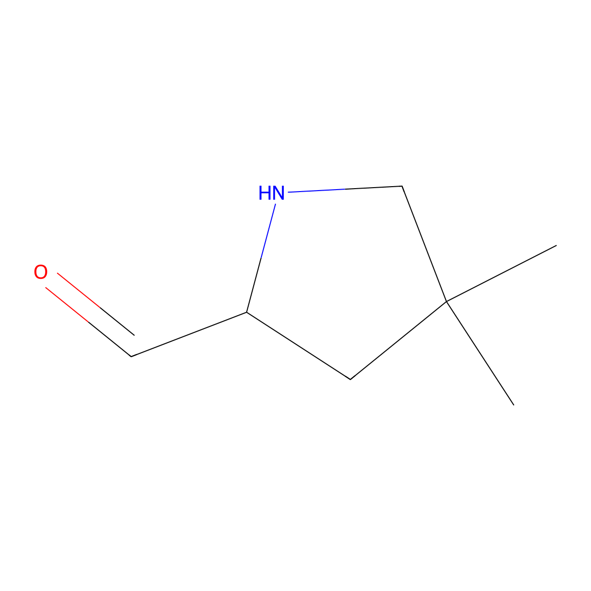 4,4-Dimethylpyrrolidine-2-carbaldehyde molecular structure, CAS 2680660-85-7