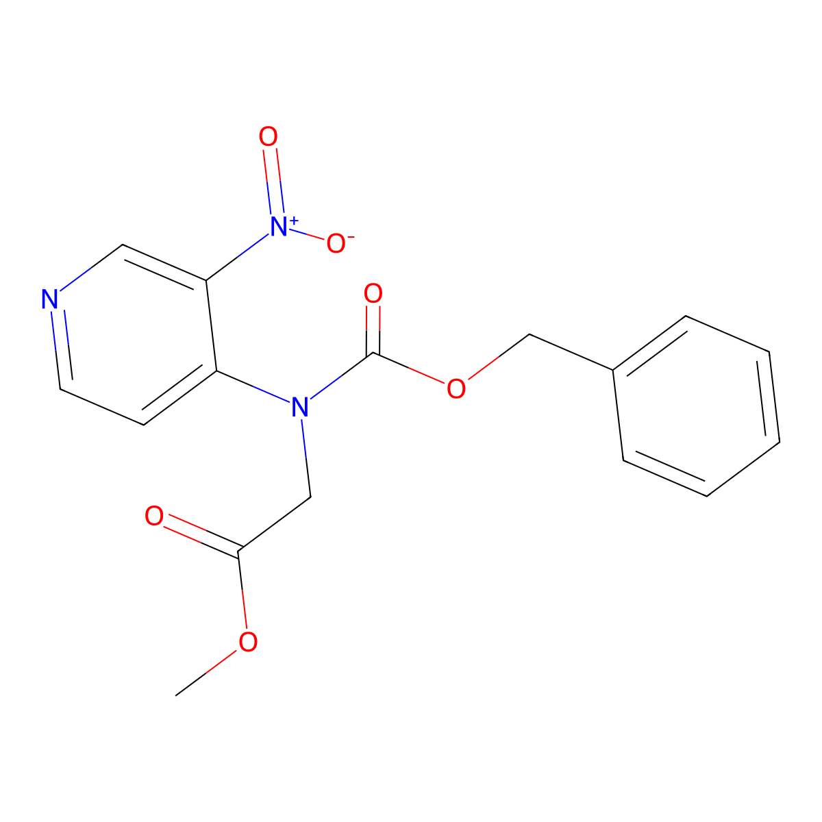 Methyl 2-{[(benzyloxy)carbonyl](3-nitropyridin-4-yl)amino}acetate molecular structure, CAS 2680660-90-4