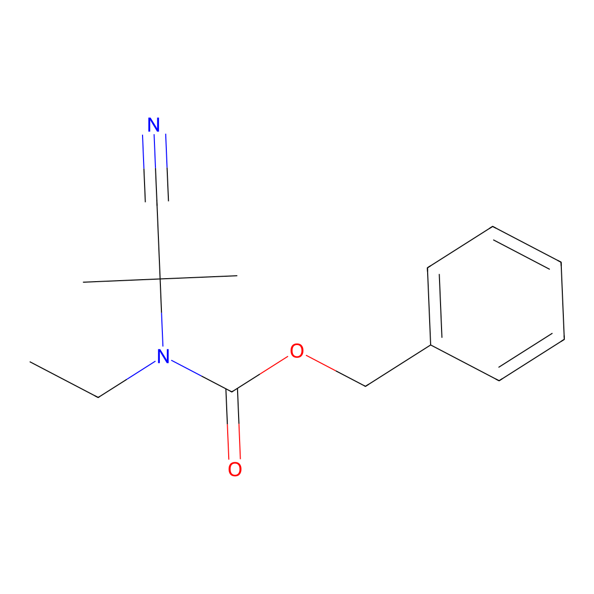 benzyl N-(1-cyano-1-methylethyl)-N-ethylcarbamate molecular structure, CAS 2680660-91-5