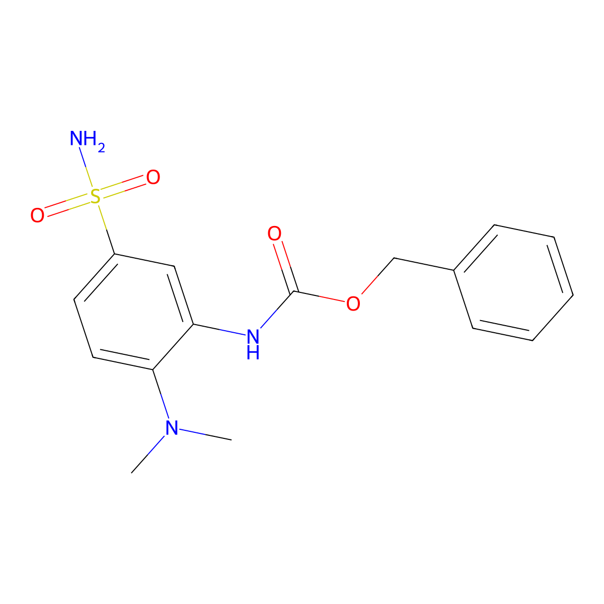 benzyl N-[2-(dimethylamino)-5-sulfamoylphenyl]carbamate molecular structure, CAS 2680660-96-0