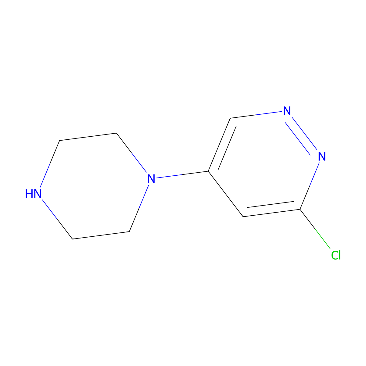 3-Chloro-5-(piperazin-1-yl)pyridazine molecular structure, CAS 2680660-97-1