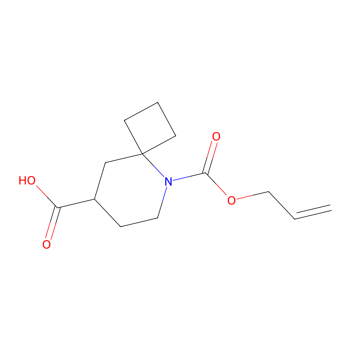 5-[(Prop-2-en-1-yloxy)carbonyl]-5-azaspiro[3.5]nonane-8-carboxylic acid molecular structure, CAS 2680661-05-4