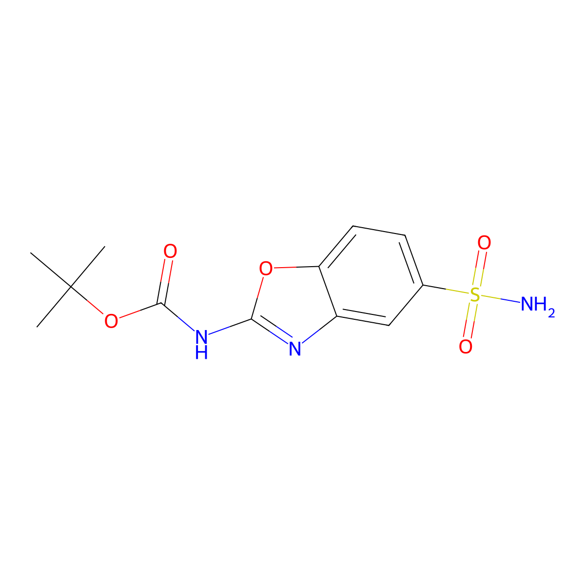 tert-butyl N-(5-sulfamoyl-1,3-benzoxazol-2-yl)carbamate molecular structure, CAS 2680661-06-5