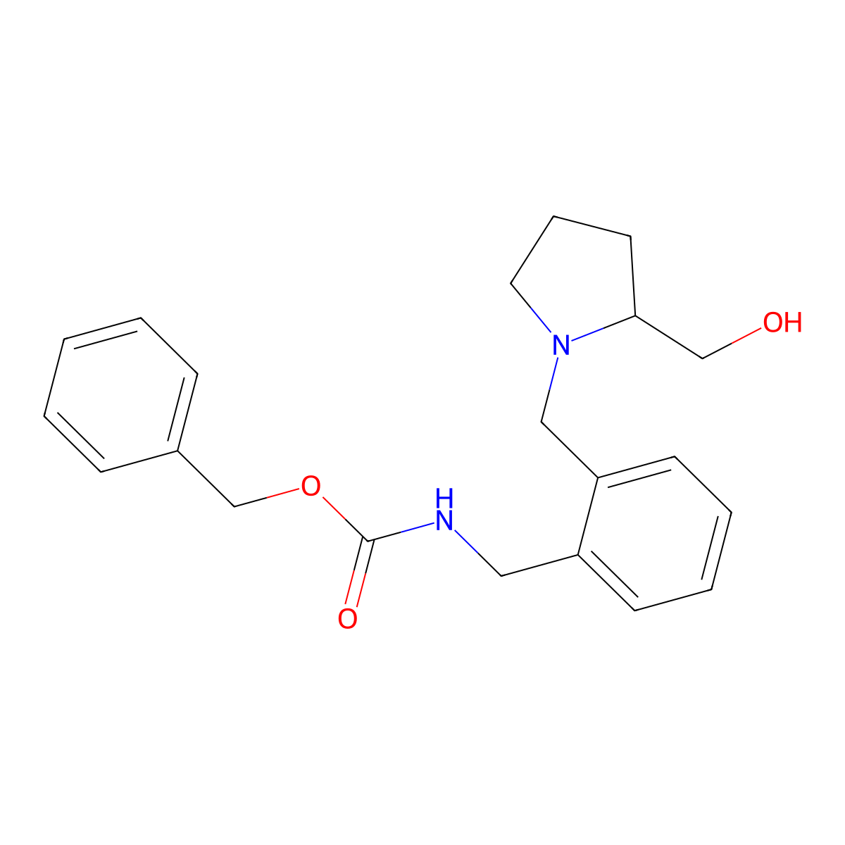 benzyl N-[(2-{[2-(hydroxymethyl)pyrrolidin-1-yl]methyl}phenyl)methyl]carbamate molecular structure, CAS 2680661-09-8