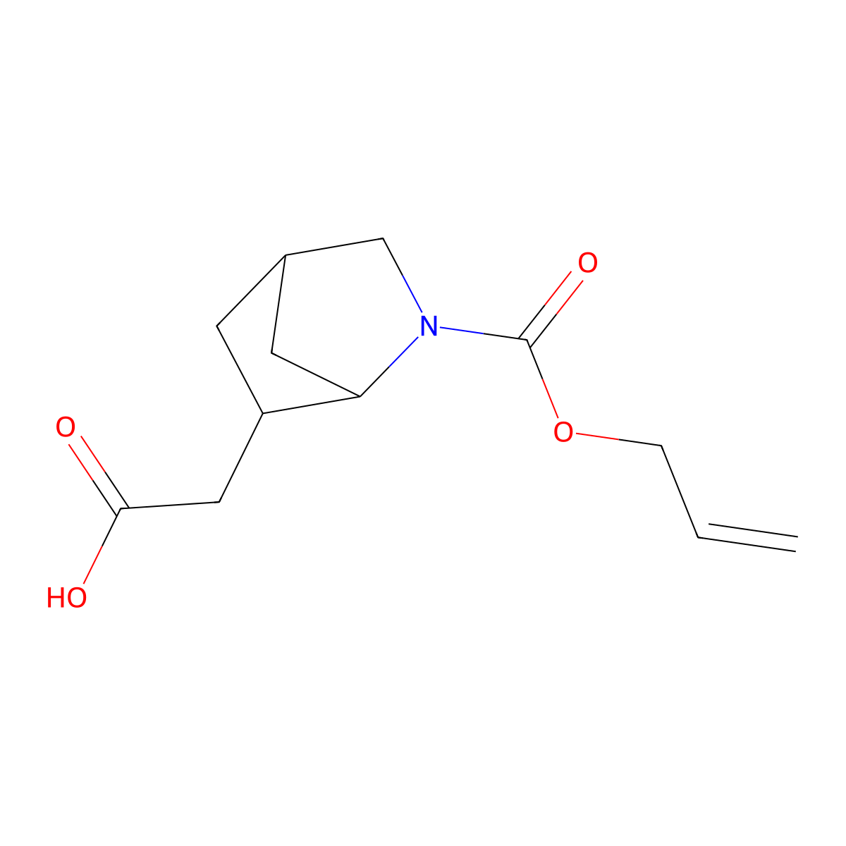 2-{2-[(Prop-2-en-1-yloxy)carbonyl]-2-azabicyclo[2.2.1]heptan-6-yl}acetic acid molecular structure, CAS 2680661-18-9