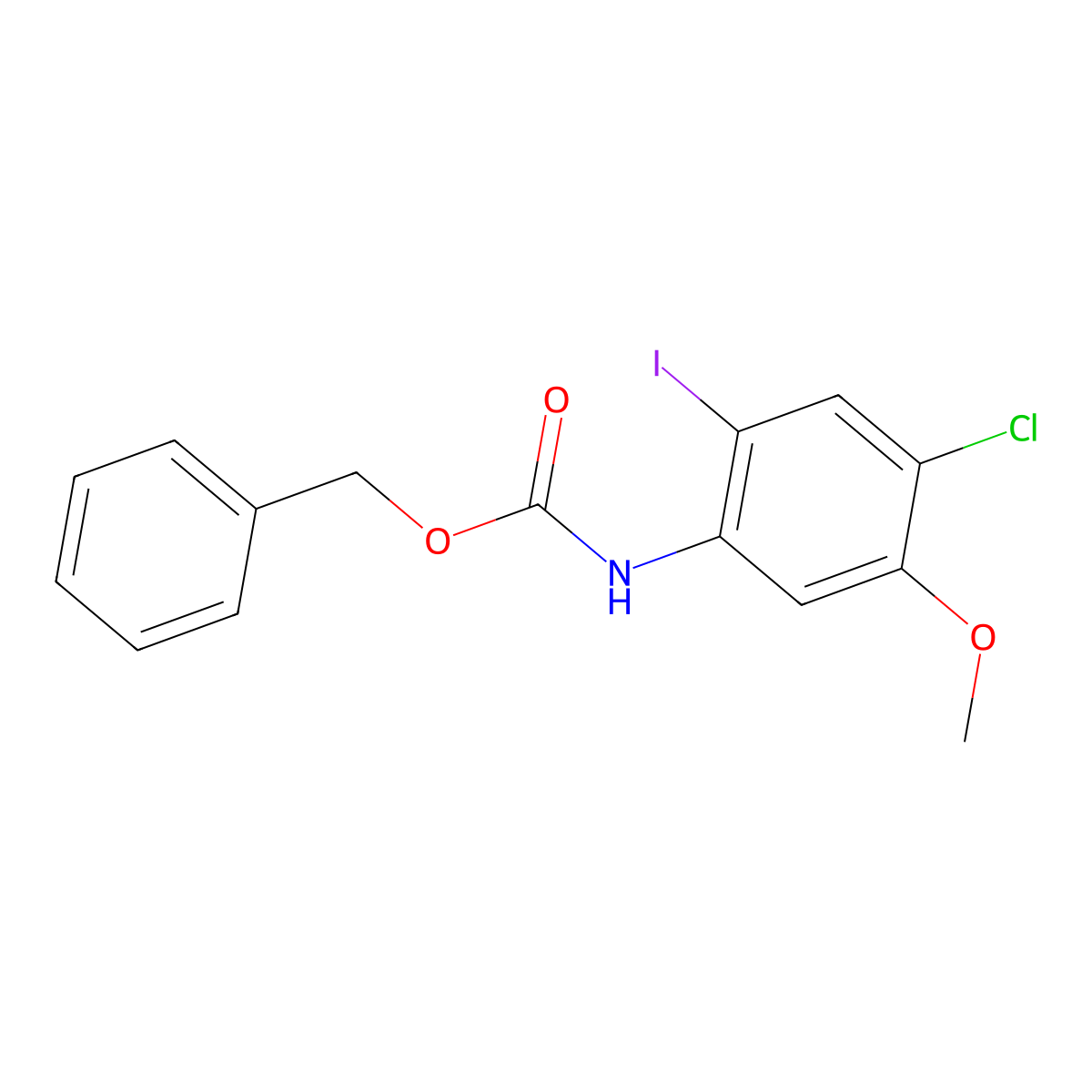 benzyl N-(4-chloro-2-iodo-5-methoxyphenyl)carbamate molecular structure, CAS 2680661-19-0