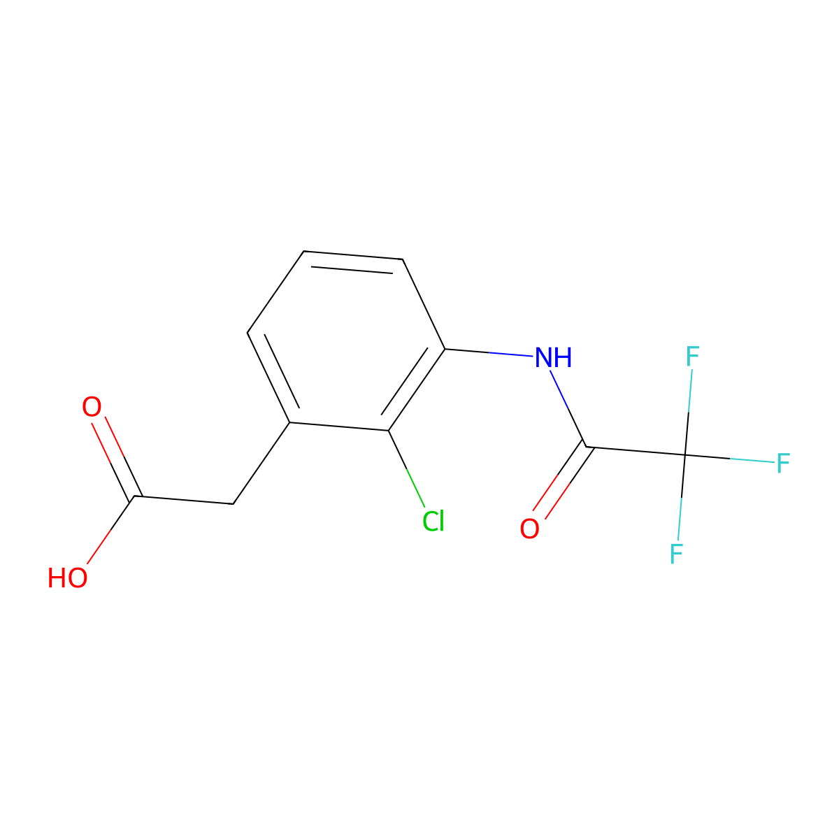 2-[2-Chloro-3-(2,2,2-trifluoroacetamido)phenyl]acetic acid molecular structure, CAS 2680661-21-4