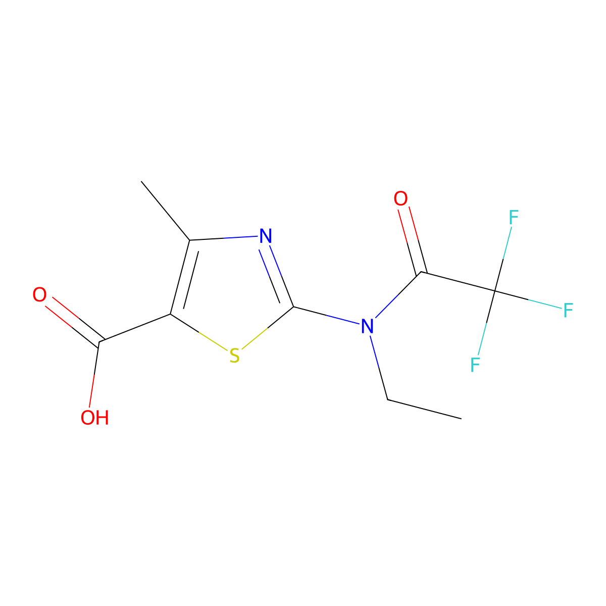 2-(N-ethyl-2,2,2-trifluoroacetamido)-4-methyl-1,3-thiazole-5-carboxylic acid molecular structure, CAS 2680661-25-8