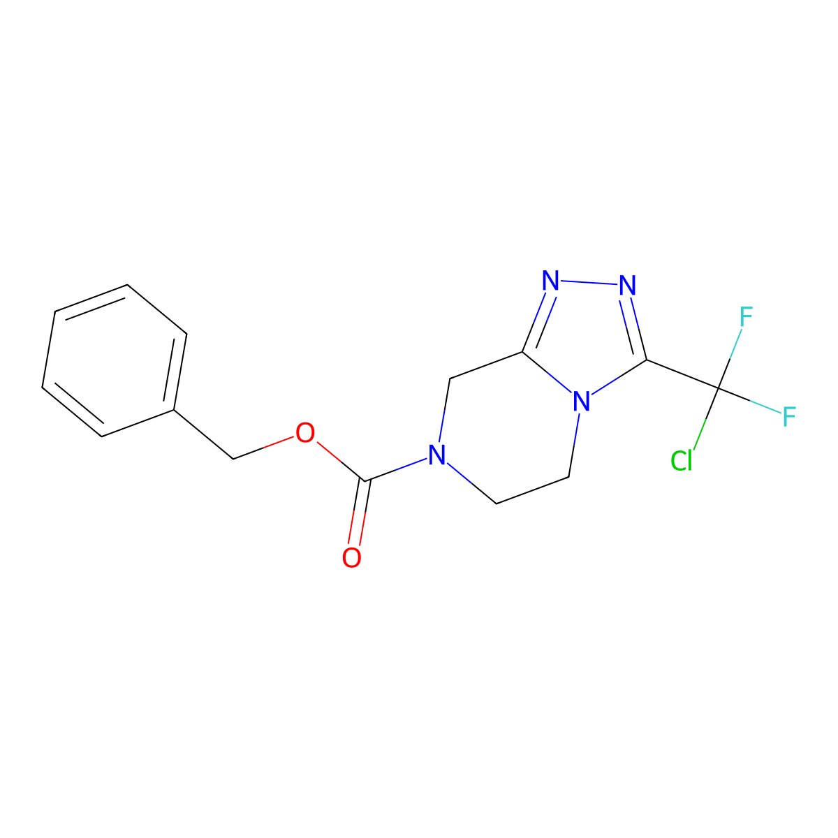 benzyl 3-(chlorodifluoromethyl)-5H,6H,7H,8H-[1,2,4]triazolo[4,3-a]pyrazine-7-carboxylate molecular structure, CAS 2680661-40-7