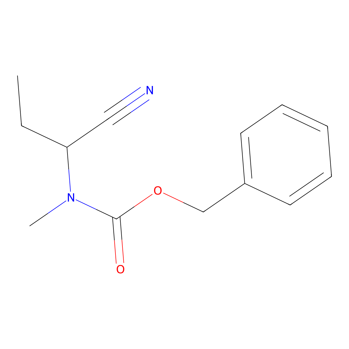 benzyl N-(1-cyanopropyl)-N-methylcarbamate molecular structure, CAS 2680661-42-9