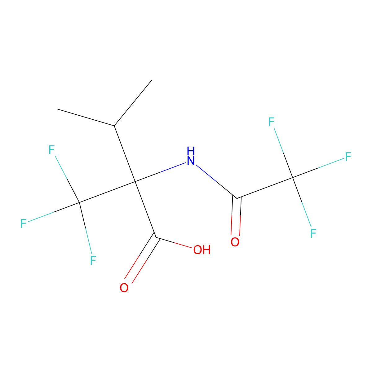 3-Methyl-2-(trifluoroacetamido)-2-(trifluoromethyl)butanoic acid molecular structure, CAS 2680661-45-2