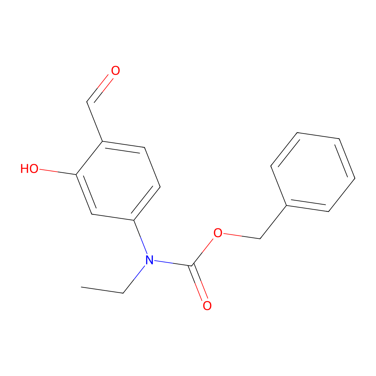 benzyl N-ethyl-N-(4-formyl-3-hydroxyphenyl)carbamate molecular structure, CAS 2680661-51-0