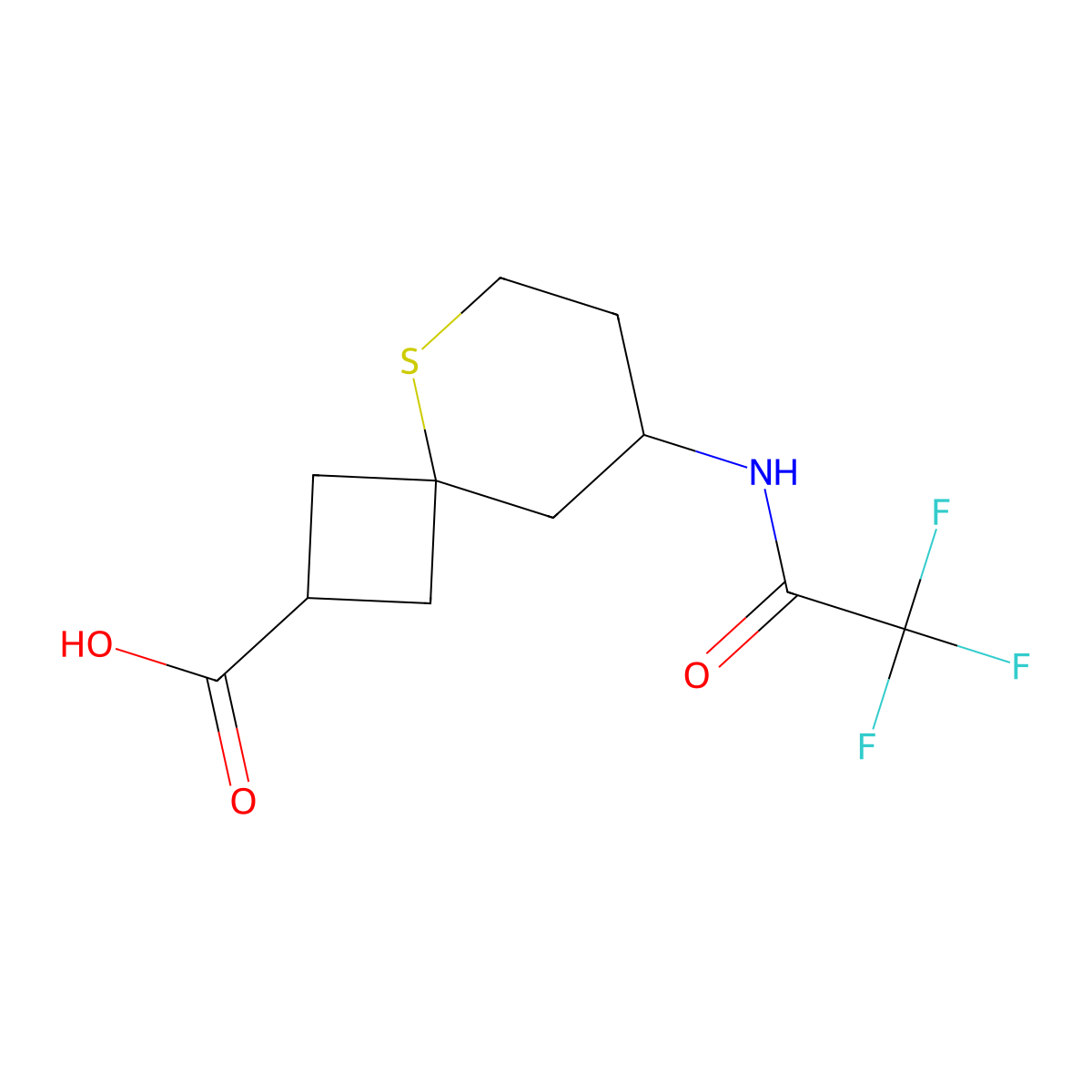 8-(2,2,2-Trifluoroacetamido)-5-thiaspiro[3.5]nonane-2-carboxylic acid molecular structure, CAS 2680661-53-2