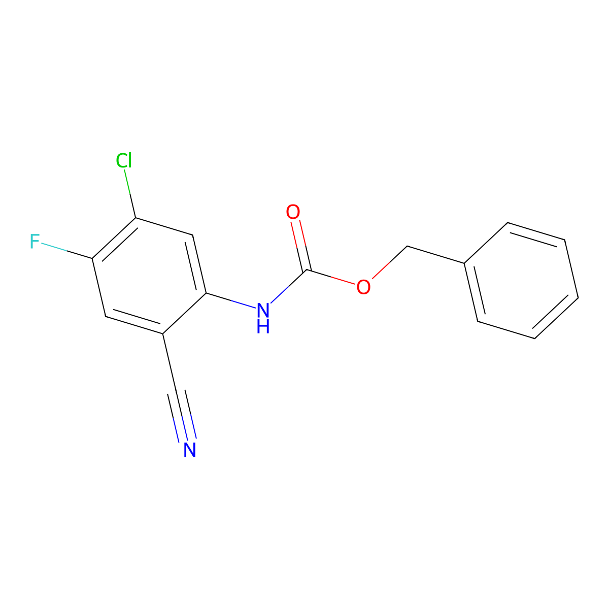 benzyl N-(5-chloro-2-cyano-4-fluorophenyl)carbamate molecular structure, CAS 2680661-61-2