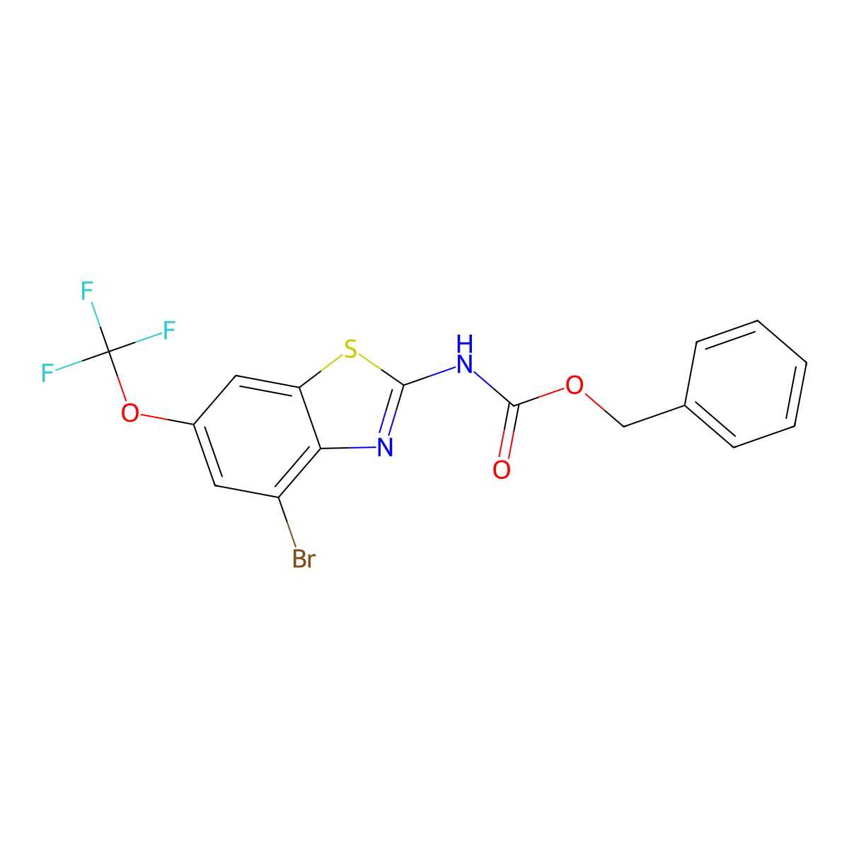 benzyl N-[4-bromo-6-(trifluoromethoxy)-1,3-benzothiazol-2-yl]carbamate molecular structure, CAS 2680661-64-5