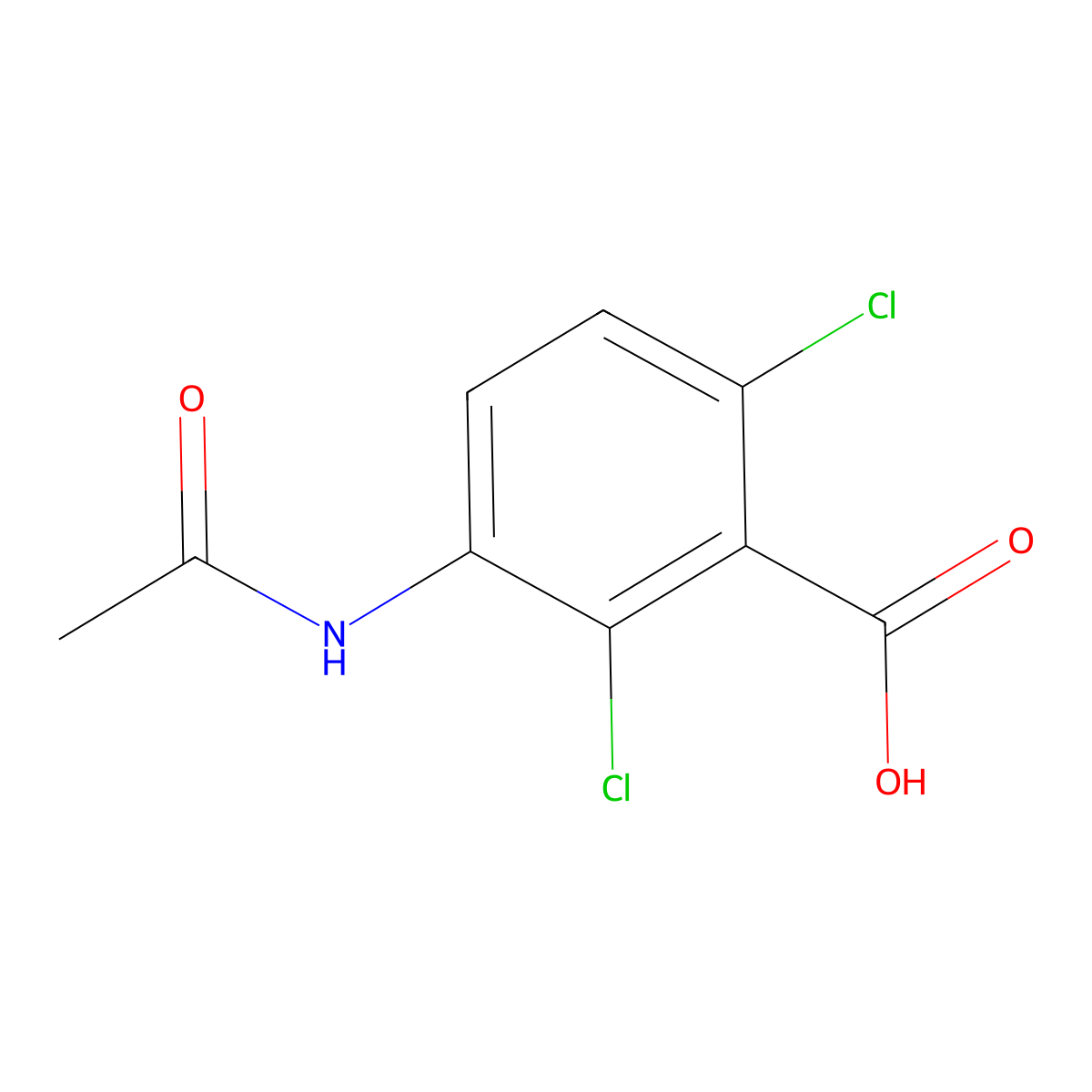 2,6-Dichloro-3-acetamidobenzoic acid molecular structure, CAS 2680661-65-6