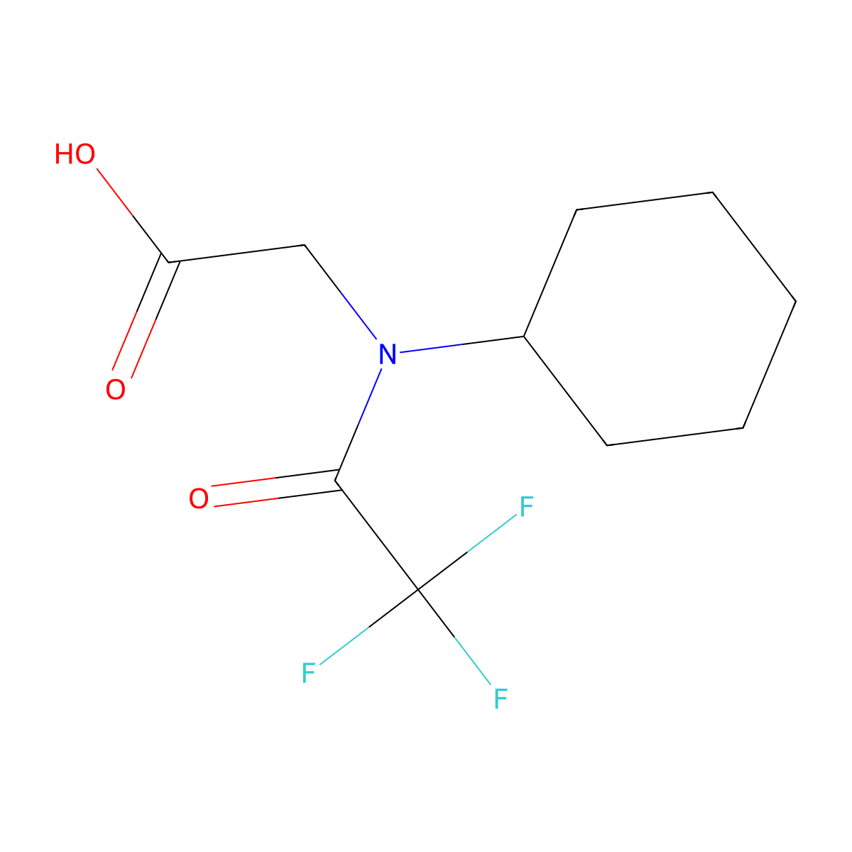 2-(N-cyclohexyl-2,2,2-trifluoroacetamido)acetic acid molecular structure, CAS 2680661-72-5