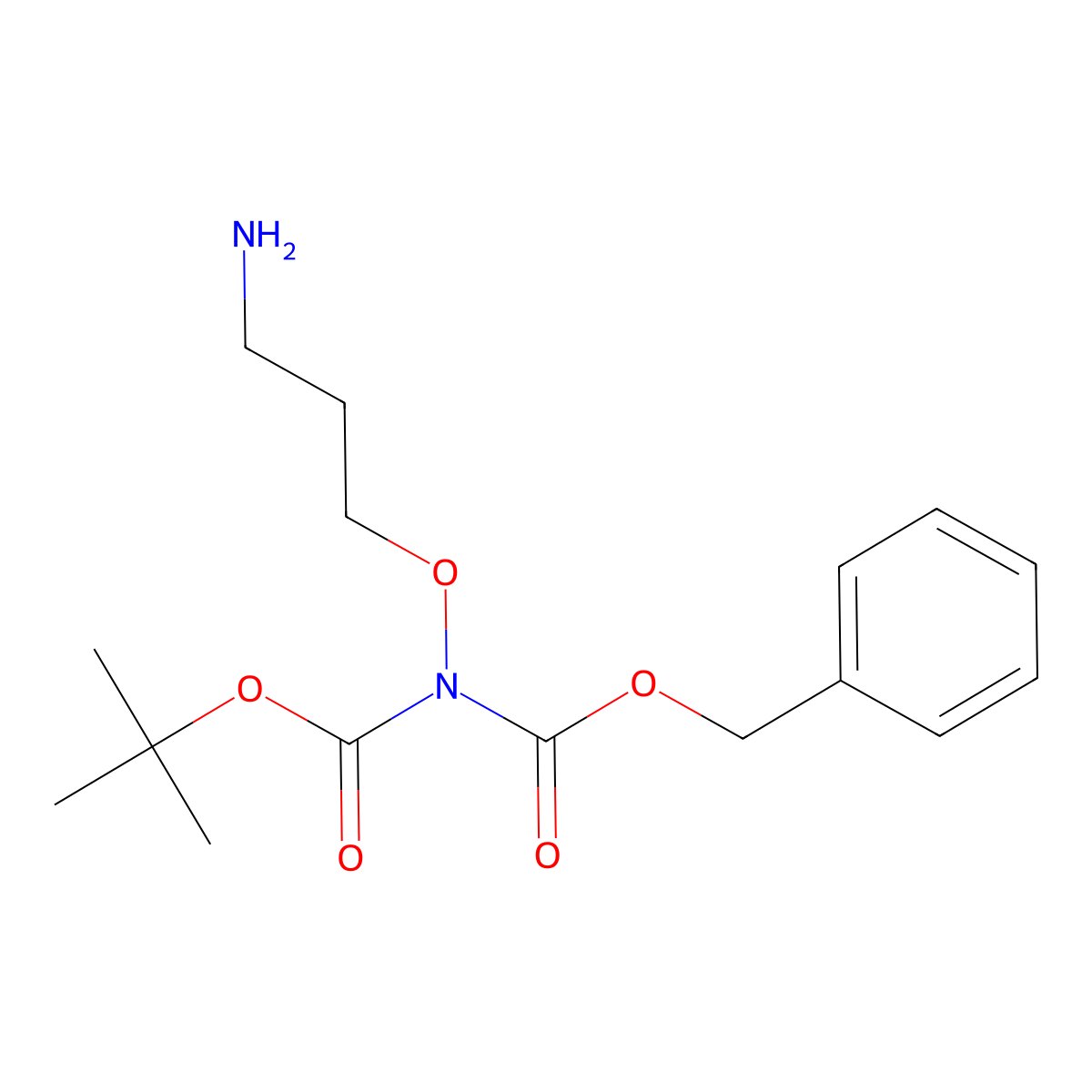 benzyl N-(3-aminopropoxy)-N-[(tert-butoxy)carbonyl]carbamate molecular structure, CAS 2680661-77-0