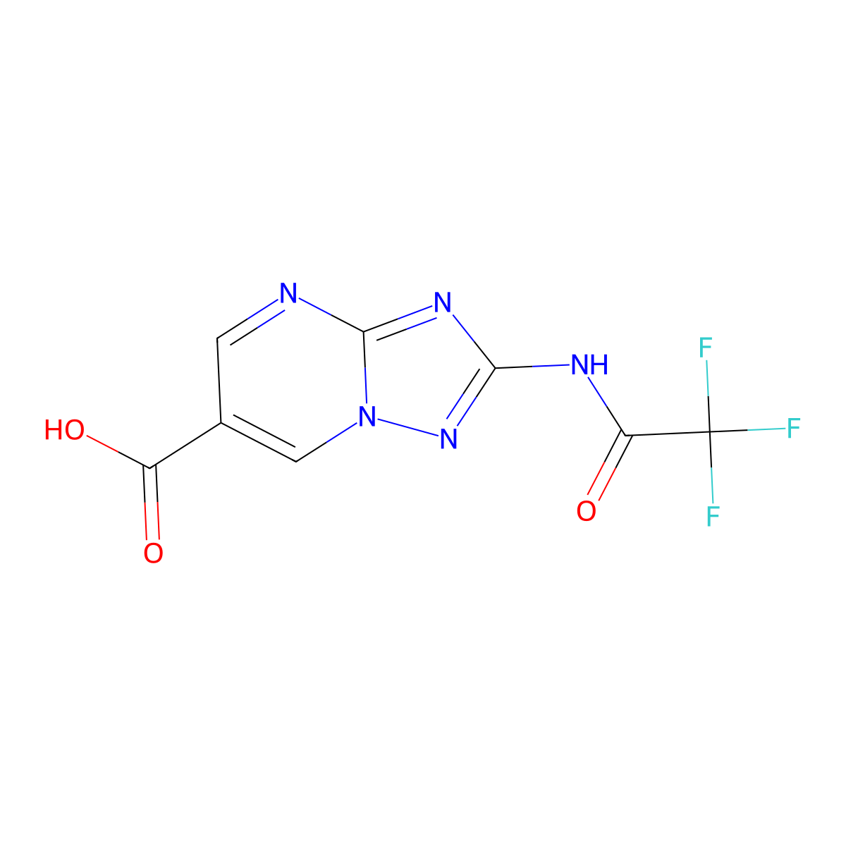 2-(2,2,2-Trifluoroacetamido)-[1,2,4]triazolo[1,5-a]pyrimidine-6-carboxylic acid molecular structure, CAS 2680661-87-2