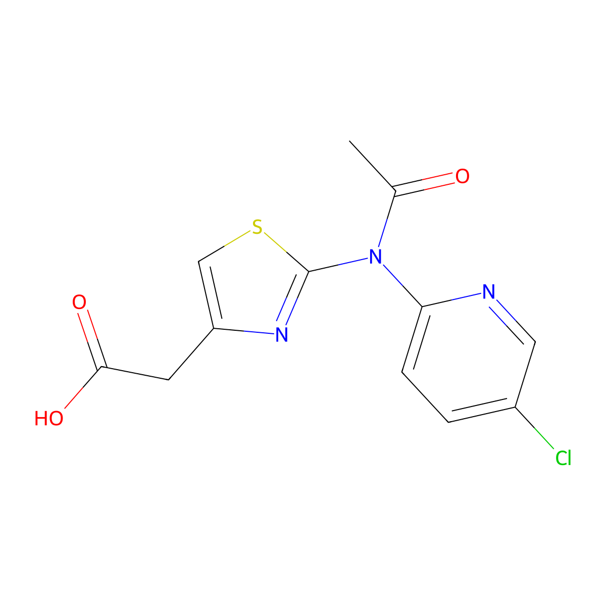 2-{2-[N-(5-chloropyridin-2-yl)acetamido]-1,3-thiazol-4-yl}acetic acid molecular structure, CAS 2680661-88-3