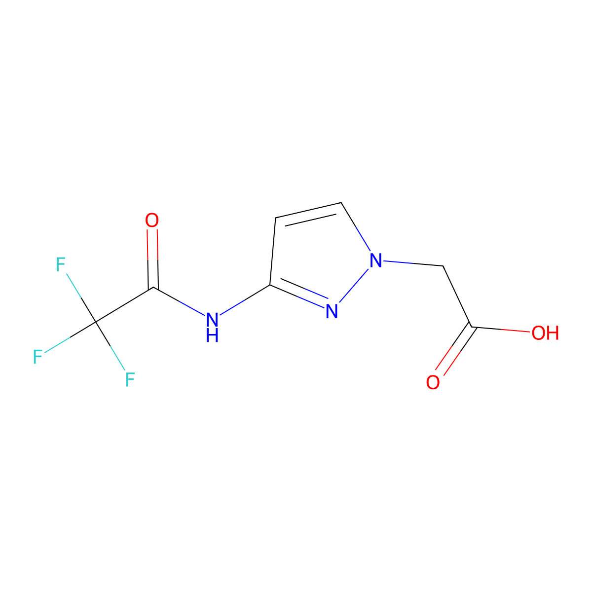 2-[3-(trifluoroacetamido)-1H-pyrazol-1-yl]acetic acid molecular structure, CAS 2680661-89-4