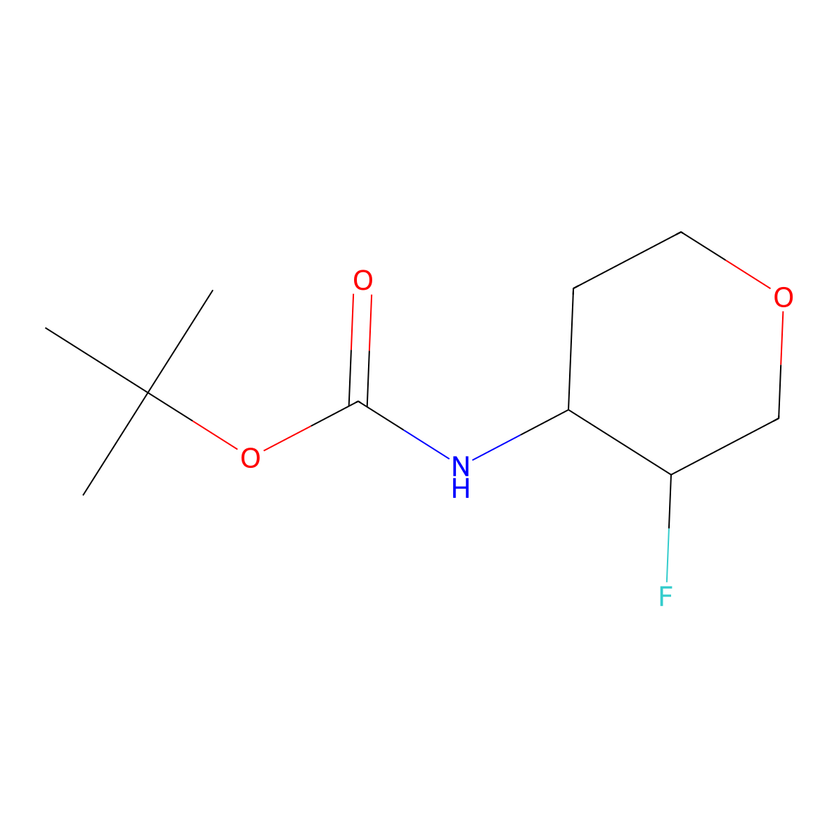 tert-butyl N-(3-fluorooxan-4-yl)carbamate molecular structure, CAS 2680662-02-4