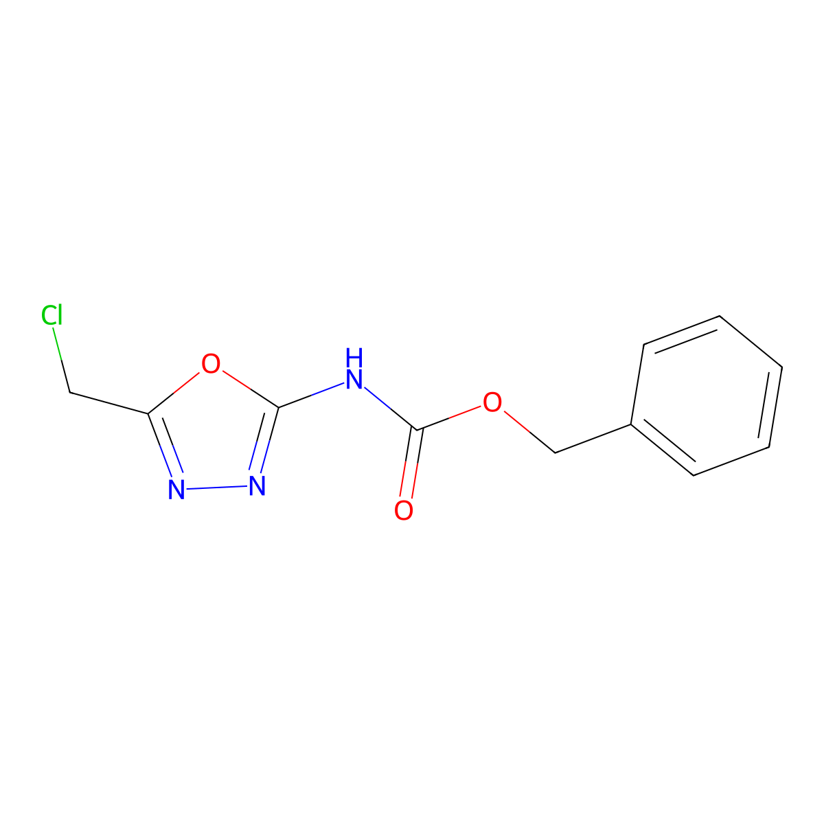 benzyl N-[5-(chloromethyl)-1,3,4-oxadiazol-2-yl]carbamate molecular structure, CAS 2680662-15-9