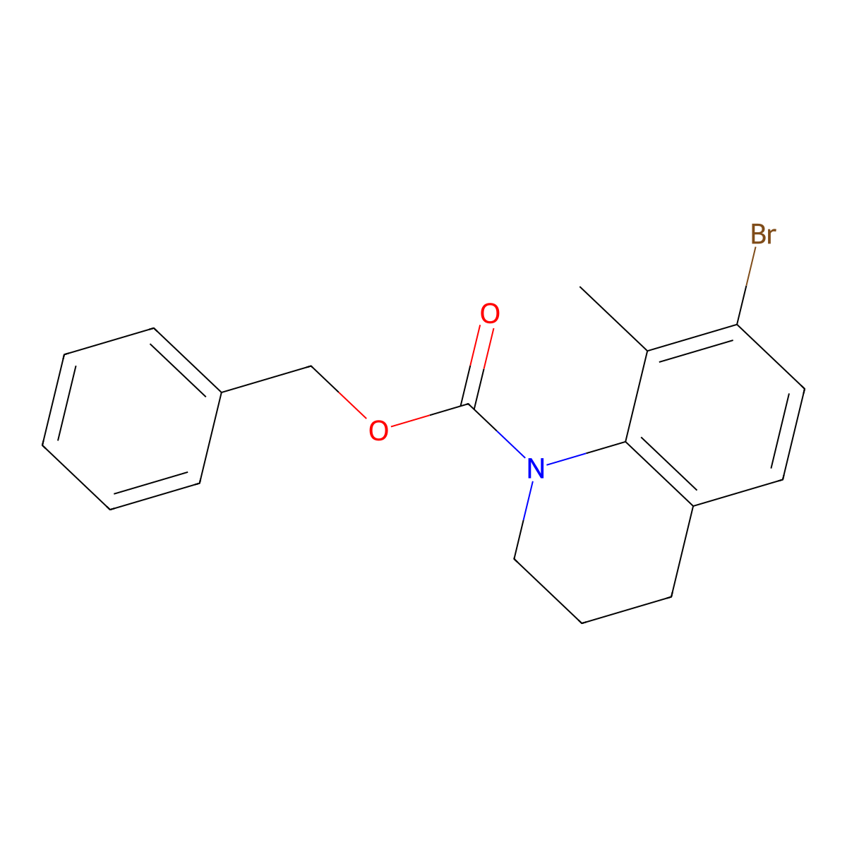 Benzyl 7-bromo-8-methyl-1,2,3,4-tetrahydroquinoline-1-carboxylate molecular structure, CAS 2680662-16-0