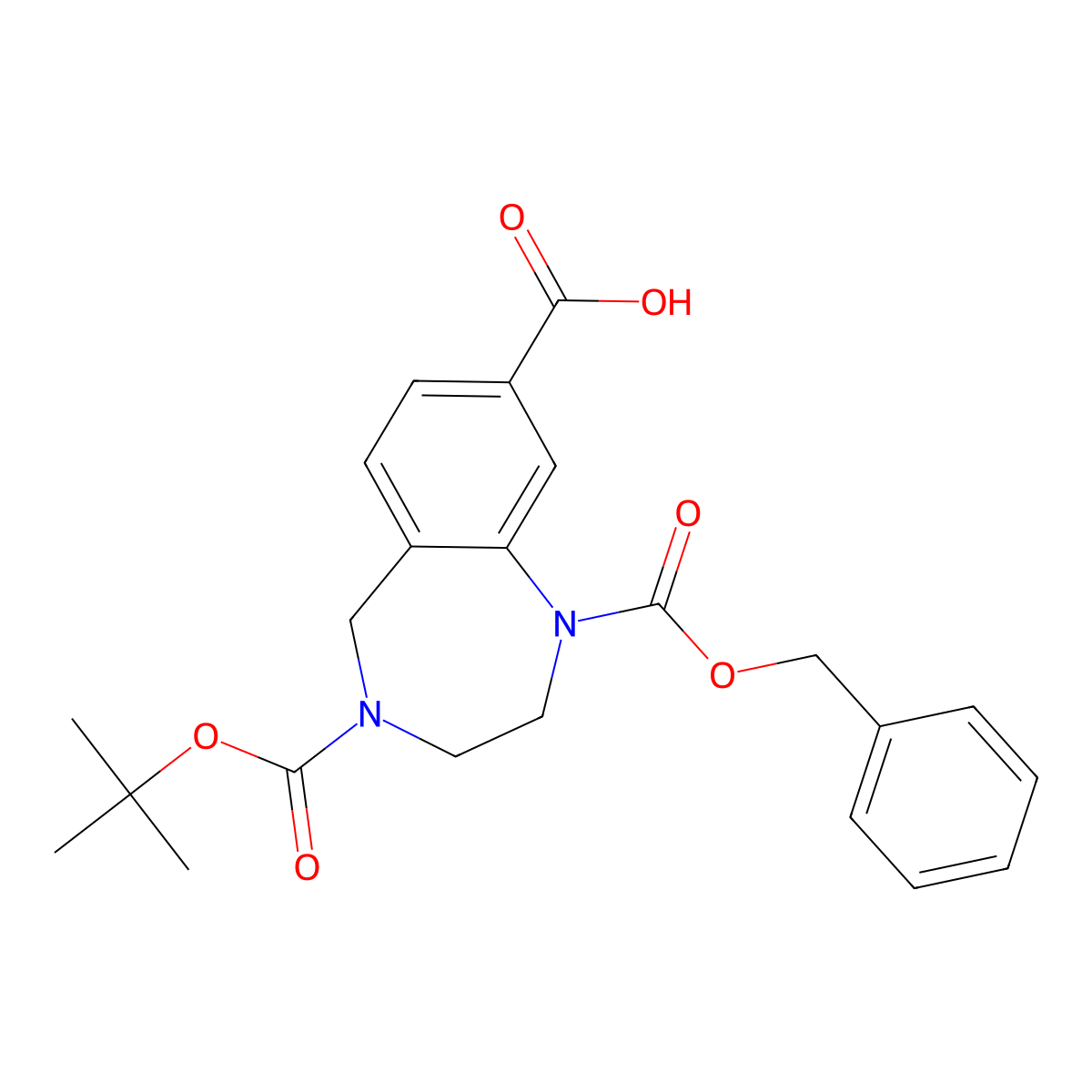 1-[(benzyloxy)carbonyl]-4-[(tert-butoxy)carbonyl]-2,3,4,5-tetrahydro-1H-1,4-benzodiazepine-8-carboxylic acid molecular structure, CAS 2680662-28-4