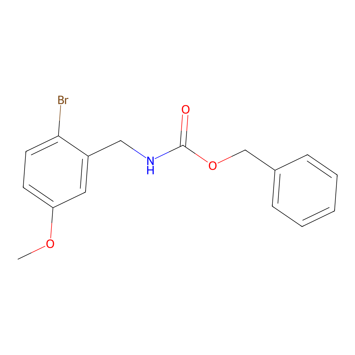 benzyl N-[(2-bromo-5-methoxyphenyl)methyl]carbamate molecular structure, CAS 2680662-33-1