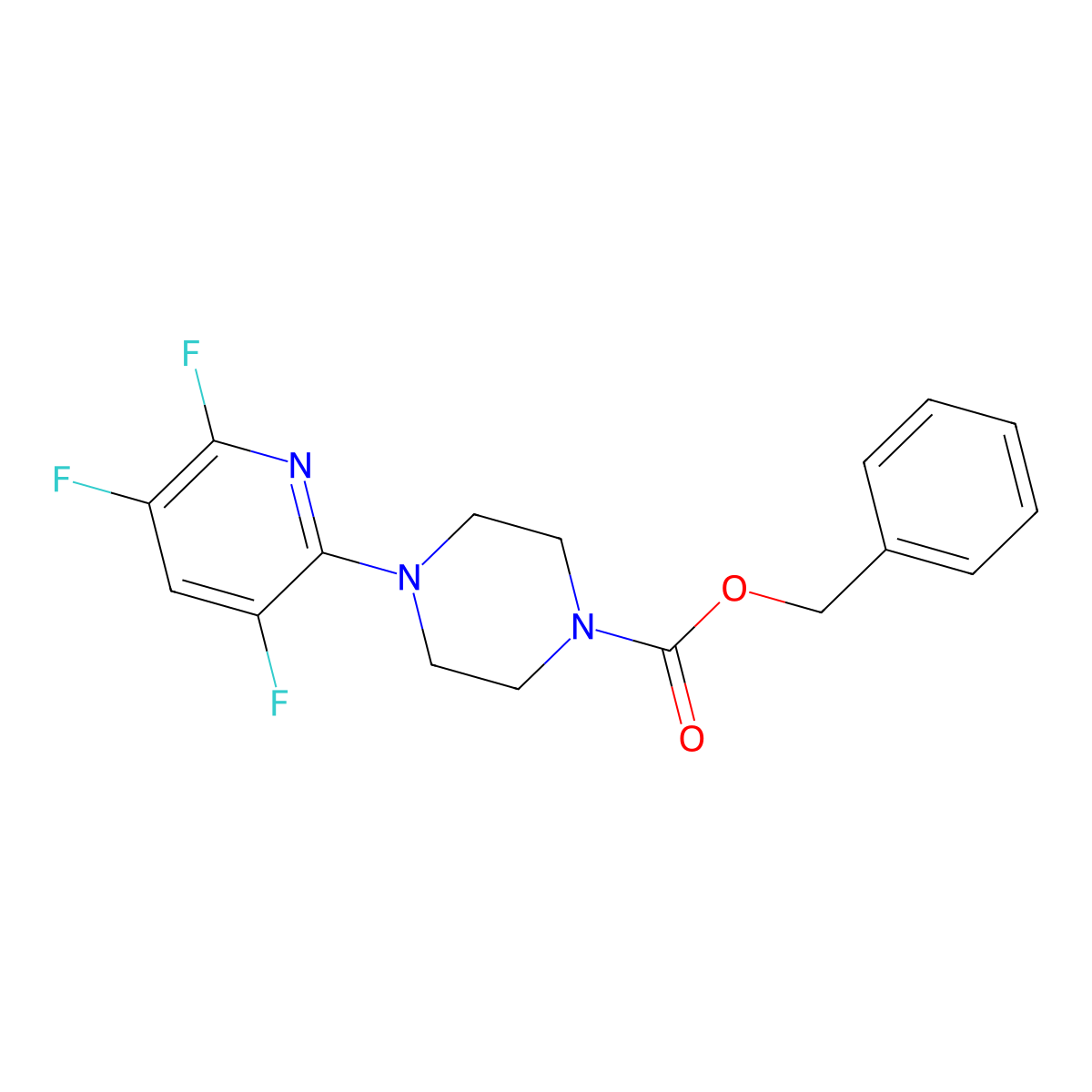 Benzyl 4-(3,5,6-trifluoropyridin-2-yl)piperazine-1-carboxylate molecular structure, CAS 2680662-45-5