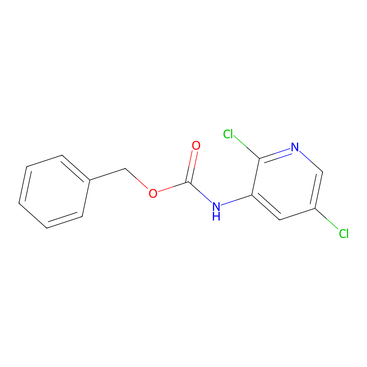 benzyl N-(2,5-dichloropyridin-3-yl)carbamate molecular structure, CAS 2680662-46-6