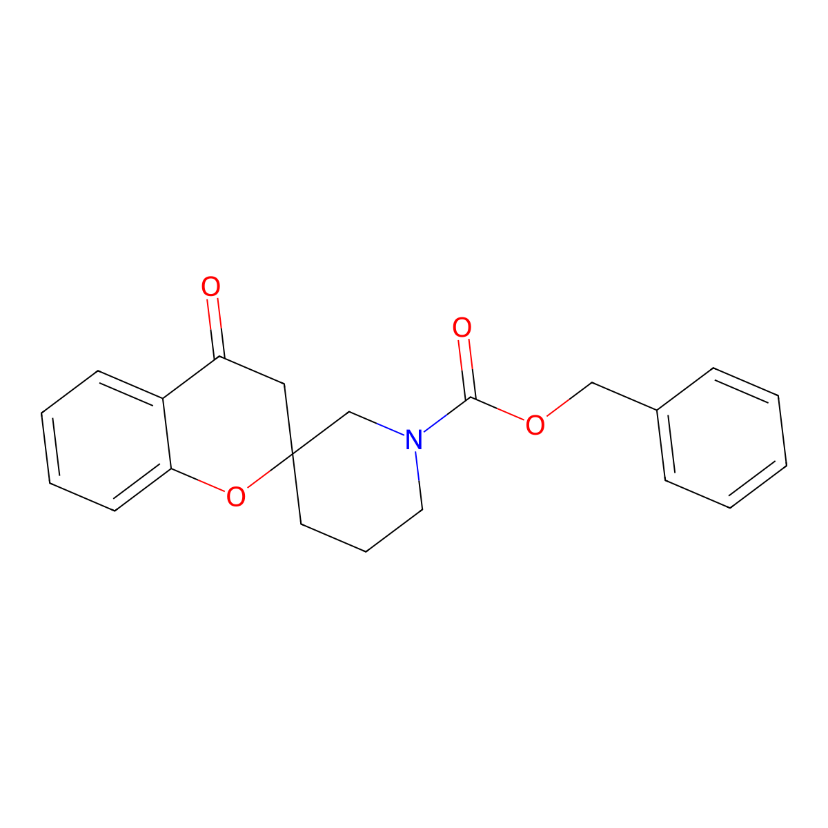 Benzyl 4-oxo-3,4-dihydrospiro[1-benzopyran-2,3'-piperidine]-1'-carboxylate molecular structure, CAS 2680662-48-8