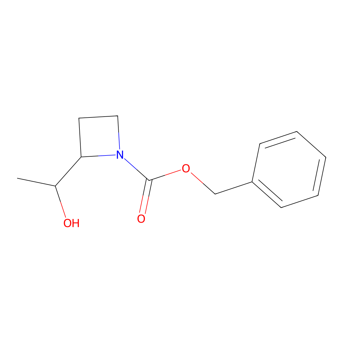 Benzyl 2-(1-hydroxyethyl)azetidine-1-carboxylate molecular structure, CAS 2680662-54-6