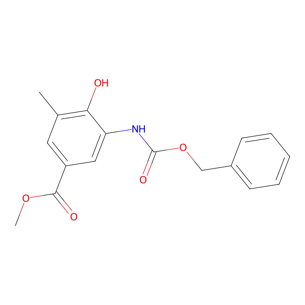 Methyl 3-{[(benzyloxy)carbonyl]amino}-4-hydroxy-5-methylbenzoate molecular structure, CAS 2680662-56-8