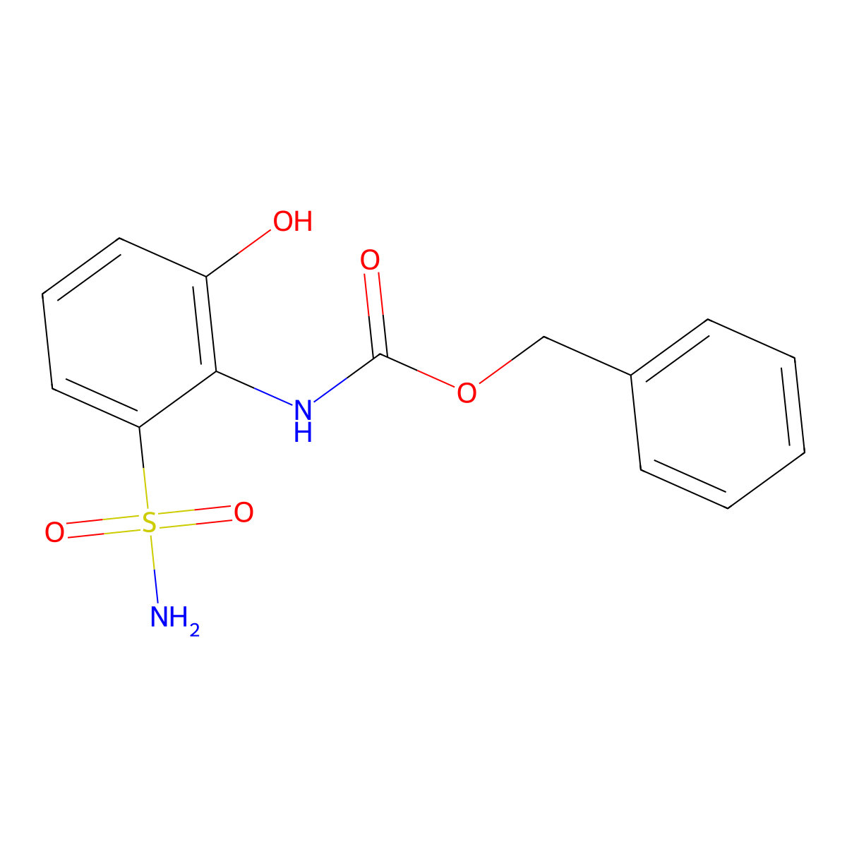 benzyl N-(2-hydroxy-6-sulfamoylphenyl)carbamate molecular structure, CAS 2680662-58-0
