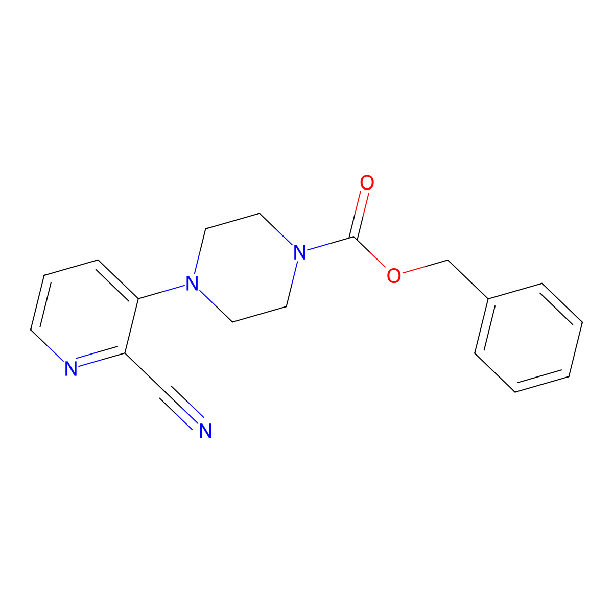 Benzyl 4-(2-cyanopyridin-3-yl)piperazine-1-carboxylate molecular structure, CAS 2680662-59-1