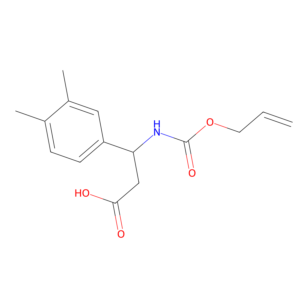 3-(3,4-Dimethylphenyl)-3-{[(prop-2-en-1-yloxy)carbonyl]amino}propanoic acid molecular structure, CAS 2680662-63-7