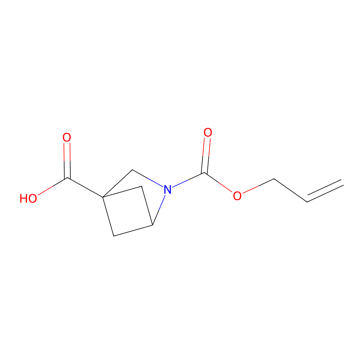 2-[(Prop-2-en-1-yloxy)carbonyl]-2-azabicyclo[2.1.1]hexane-4-carboxylic acid molecular structure, CAS 2680662-66-0