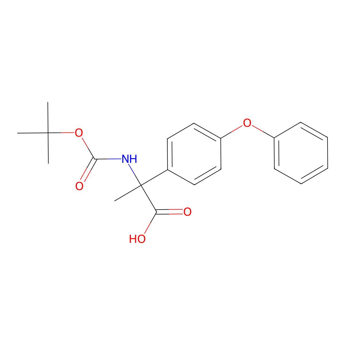 2-{[(Tert-butoxy)carbonyl]amino}-2-(4-phenoxyphenyl)propanoic acid molecular structure, CAS 2680662-85-3