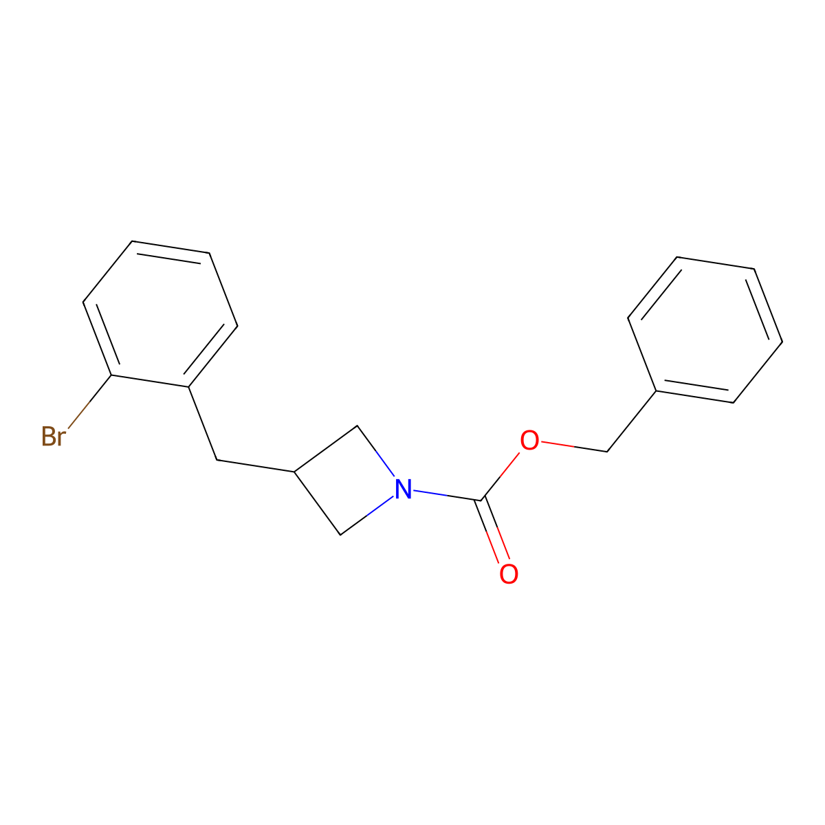 Benzyl 3-[(2-bromophenyl)methyl]azetidine-1-carboxylate molecular structure, CAS 2680662-95-5