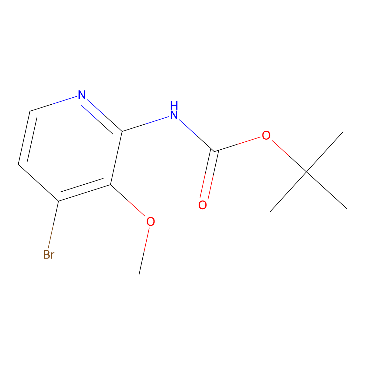 tert-butyl N-(4-bromo-3-methoxypyridin-2-yl)carbamate molecular structure, CAS 2680663-04-9