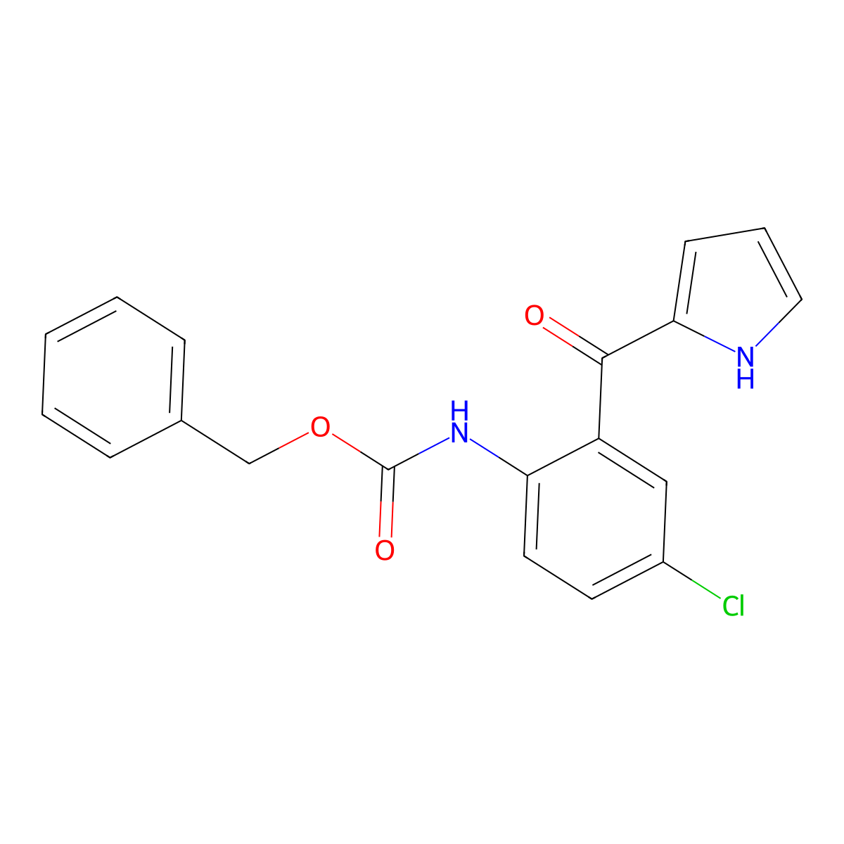 benzyl N-[4-chloro-2-(1H-pyrrole-2-carbonyl)phenyl]carbamate molecular structure, CAS 2680663-06-1